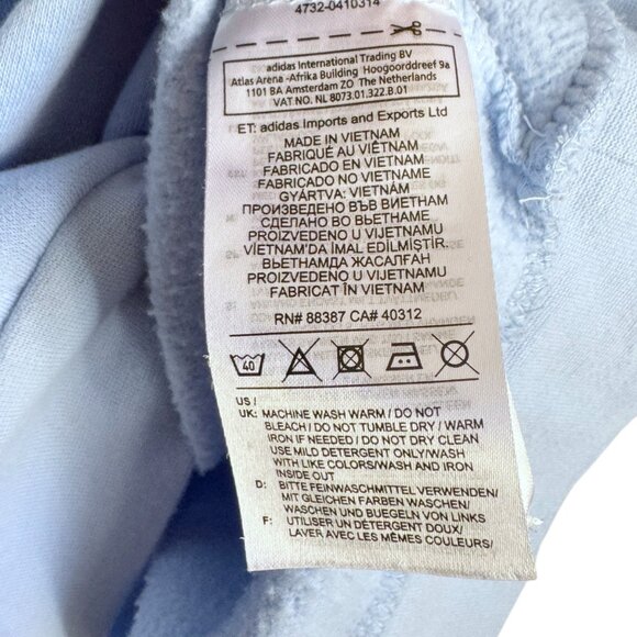 Adidas Womens Essentials 3-stripes Fleece Crew Sweatshirt Blue Medium EK5592 - Picture 5 of 7